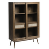 Elegant Barrali Glass Cabinet Smoked Oak