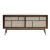 Barrali Sideboard Smoked Oak with natural rattan panels on the doors