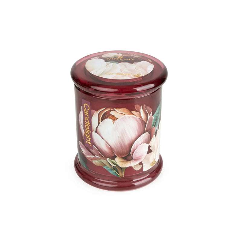Candle Peony & Water Lily in Large Glass Lidded Jar