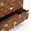 Lester Three Chest Of Drawers with brass cladding detailing 