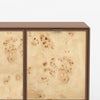 Urban Burl Two Door Cabinet in walnut finish with natural door panels