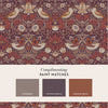 Plum tones in Strawberry Thief wallpaper design