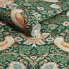 William Morris Strawberry Thief Rich Green pattern with vibrant colors