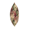 Green jacquard cushion with leaf-inspired design.