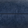 Elegant plain woven velvet cushion in blue.