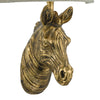 Abby Zebra Wall Light Gold close view picture of the lamp base designed as a zebra head in antique gold hue