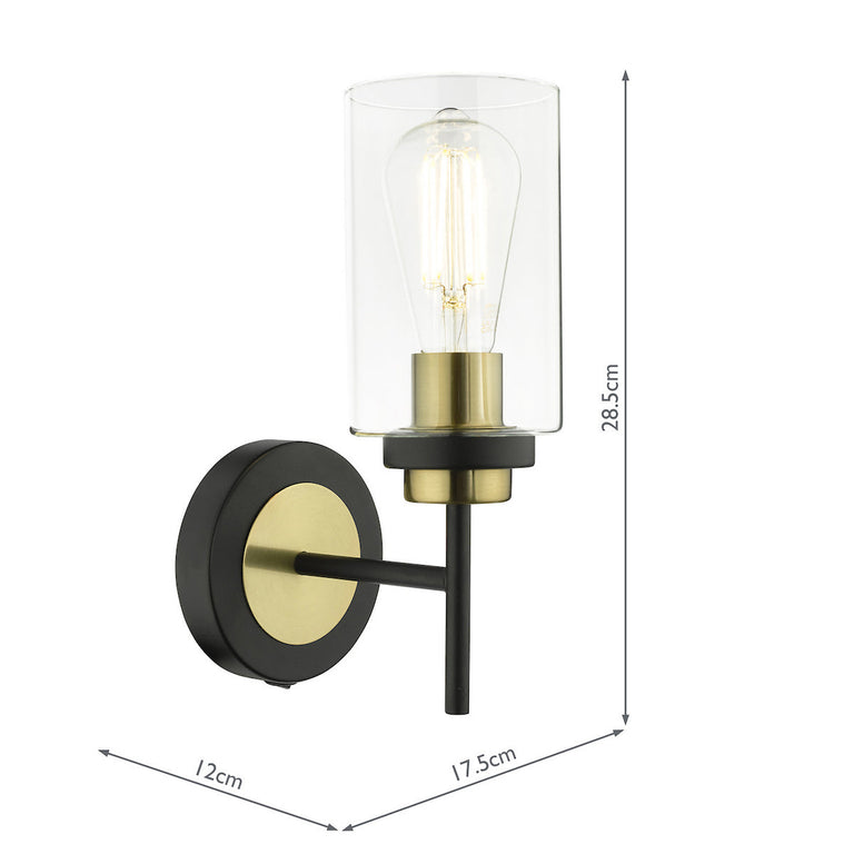 Abel Wall Light Modern Lighting Fixture Satin Black & Gold – Decorative Indoor Wall Lamp for Contemporary Spaces