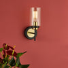 Abel Wall Light Satin Black & Gold life style picture