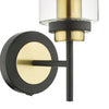 Abel Wall Light Satin Black & Gold close view picture of the wall fitting