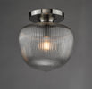 Abrielle Flush Light Brushed Nickel picture with switched on light