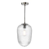 Abrielle Pendant Brushed Nickel picture with switched on light