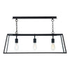 Academy 3 Light Bar Pendant Matt Black in lantern design