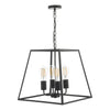 Academy 4 Light Lantern Pendant Matt Black with adjustable height