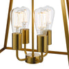 Academy 4 Light Lantern Natural Brass close view picture of the bulbs fitting