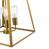 Academy 4 Light Lantern Natural Brass close view picture of the brass finished frame
