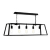 Academy 5 Light Bar Pendant Matt Black with a lantern design