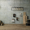 Academy 5 Light Bar Pendant Matt Black life style picture