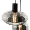 Aiden 3 Light Cluster Pendant Black - Black Smoked Glass Lighting