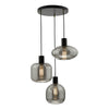 Aiden 3 Light Cluster Pendant Black - Black Smoked Glass Lighting