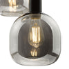 Aiden 3 Light Cluster Pendant Black - Black Smoked Glass Lighting