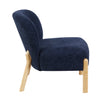 Alana Accent Chair Denim Blue side view picture of the chair design