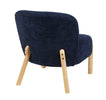 Alana Accent Chair Denim Blue with a natural oak wooden legs