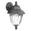 Aldgate Outdoor Wall Light Black/Gold Glass IP44 picture on the white background