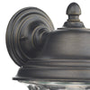 Aldgate Outdoor Wall Light Black/Gold Glass IP44 close view picture of the wall fitting
