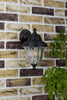 Aldgate Outdoor Wall Light Black/Gold Glass IP44 water resistant
