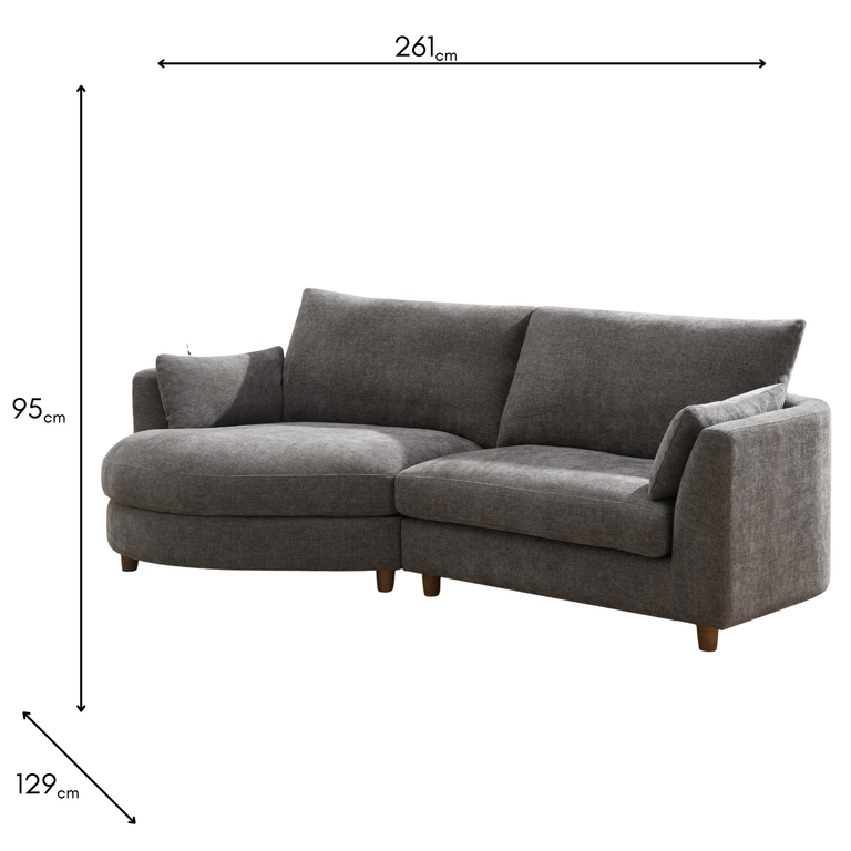 Alina LHF by Chaise Sectional Sofa - Liberty Stone - Modular Couch Collection