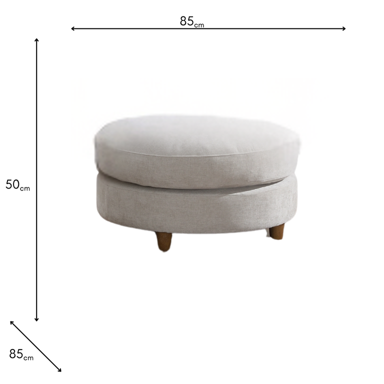 Alina Ottoman Liberty Pearl - Stylish Living Room Ottoman