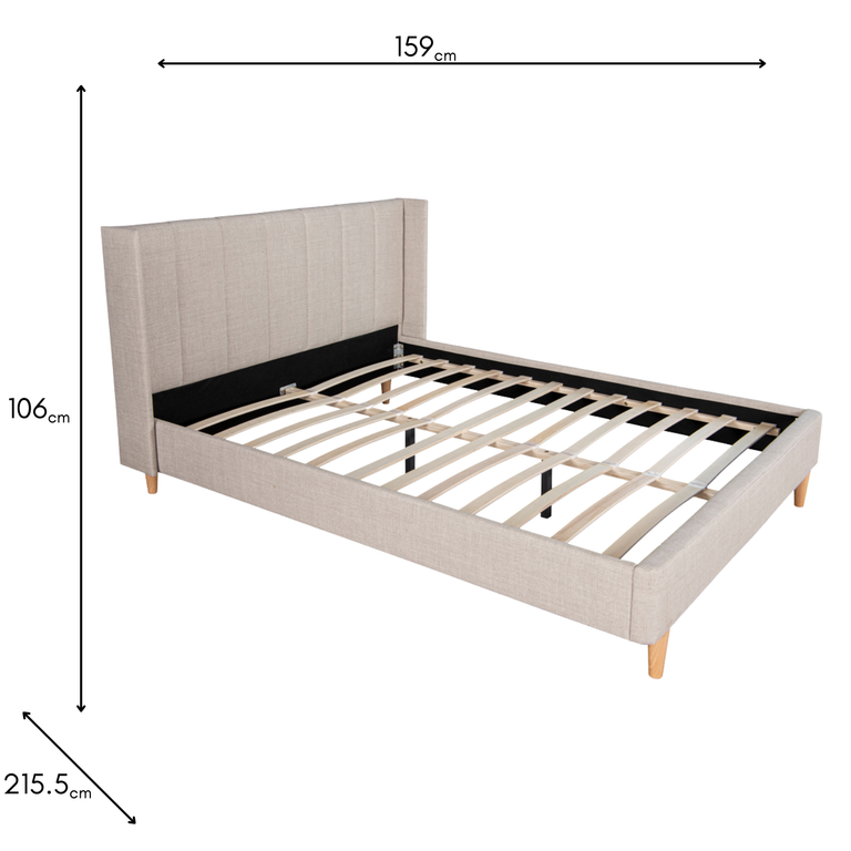 Allegra 5ft King Size Bed Cashmere - Upholstered Beds Collection