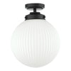 Alrik Bathroom Flush Matt Black Opal Glass IP44 perfect for bathrooms