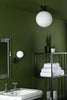 Alrik Bathroom Flush Matt Black Opal Glass IP44 made in a modern design