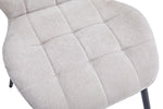 Alva Dining Chair Beige close view picture of the chairs upholstery