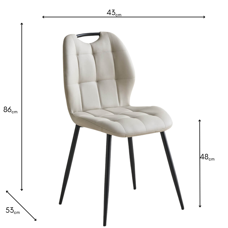 Alva Dining Chair Taupe PU - Stylish Upholstered Dining Chairs