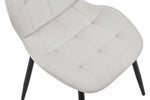 Alva Dining Chair Taupe PU close view picture of the checkered stitchig