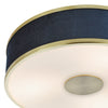 Alvaro 3 Light Flush Brushed Brass/Blue close view picture of the lamp