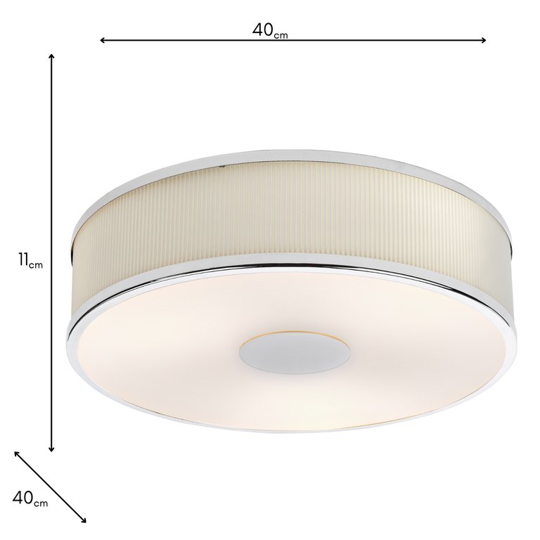 Alvaro 3 Light Flush Crome/Ivory Shade - Stylish Lighting Collection