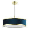 Alvaro 3 Light Pendant Brushed Brass/Blue Shade picture on the white background
