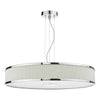 Alvaro 6 Light Pendant Chrome/Ivory Shade with adjustable height