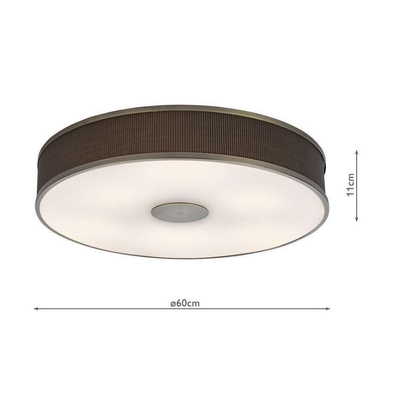 Alvaro 6 Light Flush Bronze/Brown Shade - Flush Lighting Collection