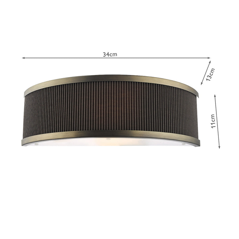 Alvaro Wall Light Antique Bronze With Brown Shade - Wall Light Decor