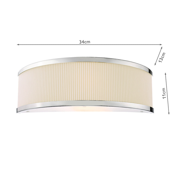 Alvaro Wall Light Chrome With Ivory Shade - Modern Wall Lamp