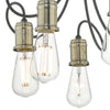Alzbet 5 Light Semi-Flush Antique Brass close view picture of the bulbs fitting