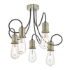 Alzbet 5 Light Semi-Flush Antique Brass picture with switched on light