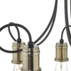 Alzbet 5 Light Semi-Flush Antique Brass close view picture of the black frame