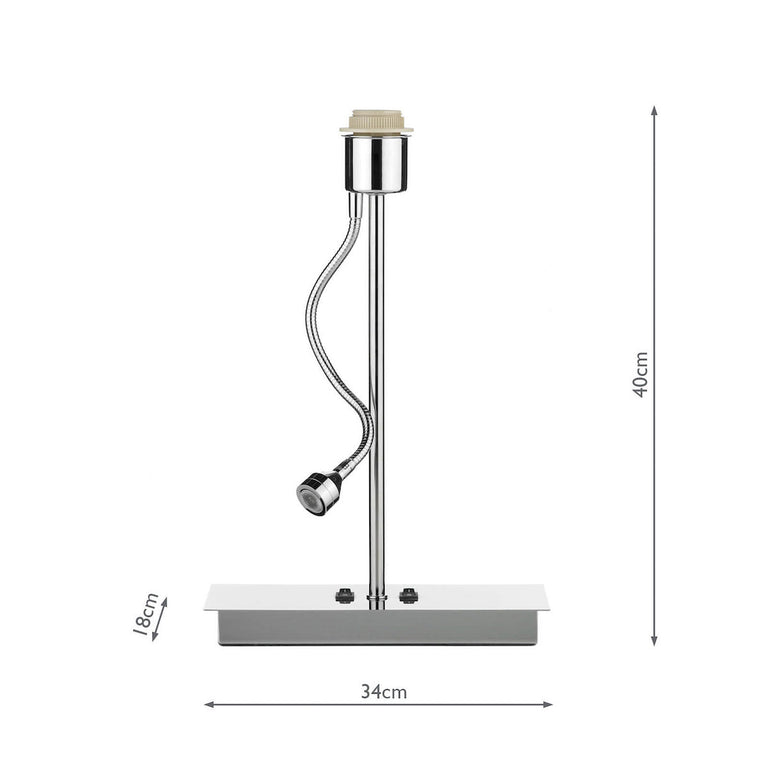 Amalfi Table Lamp Polished Chrome Base Only LED - Home Lighting