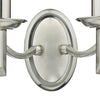 Ambassador 2 Light Wall Light Satin Chrome close view picture of the fitting plate
