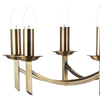 Ambassador 8 Light Armed Pendant Antique Brass close view picture of the bulb fittings